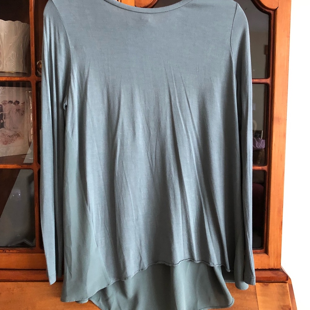 Long sleeve top with chiffon back